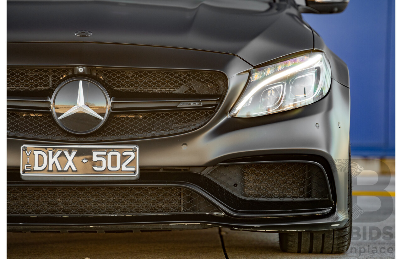 07/2015 Mercedes Benz C63 S AMG 205 4d Wagon Diamond White / Matte Black Wrap Twin Turbo V8 4.0L