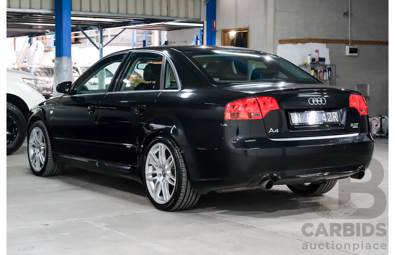 03/2008 Audi A4 2.0 TFSI Quattro Avant (AWD) B7 MY06 Upgrade 4d Wagon Black 2.0L