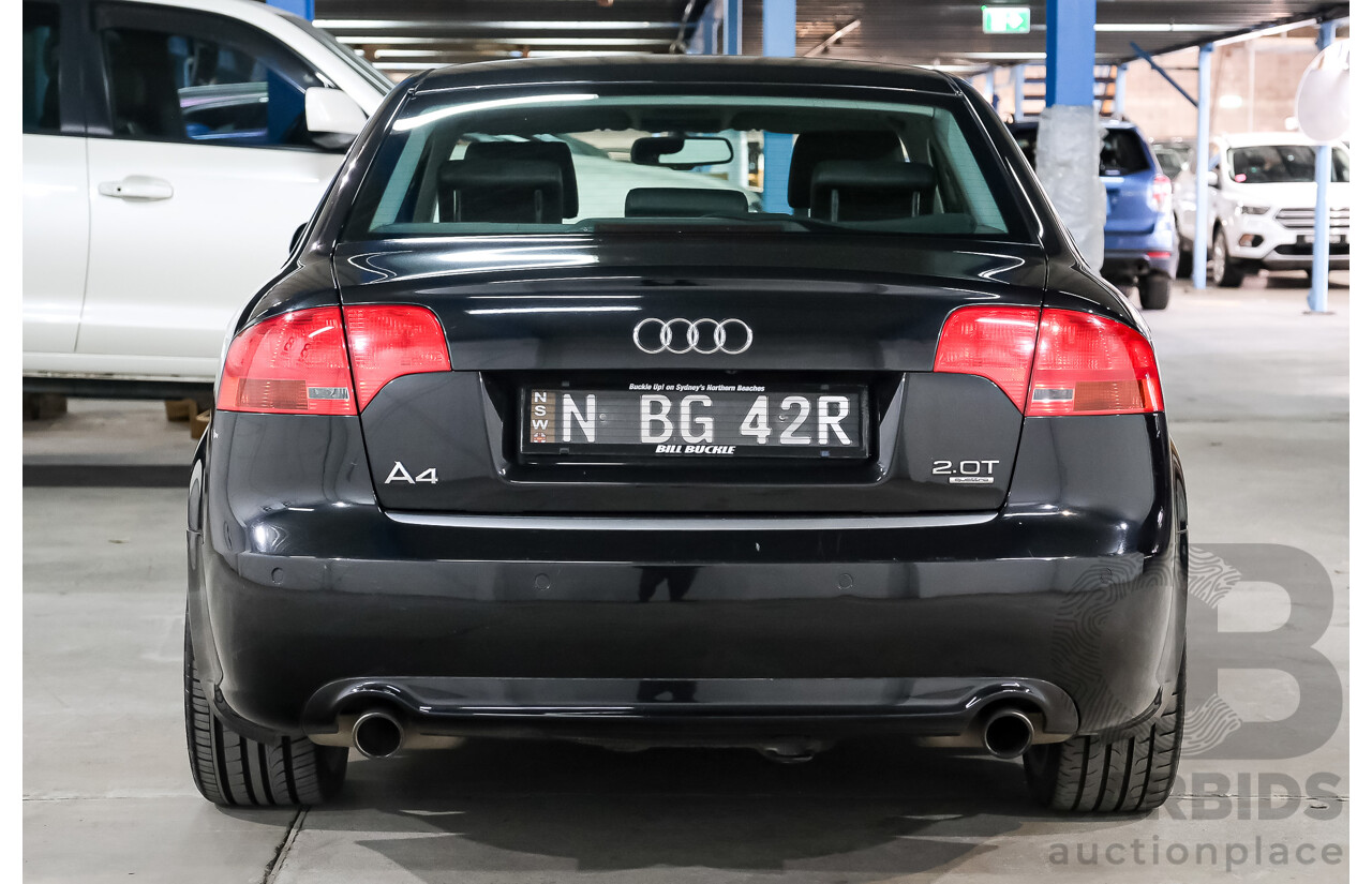 03/2008 Audi A4 2.0 TFSI Quattro Avant (AWD) B7 MY06 Upgrade 4d Wagon Black 2.0L
