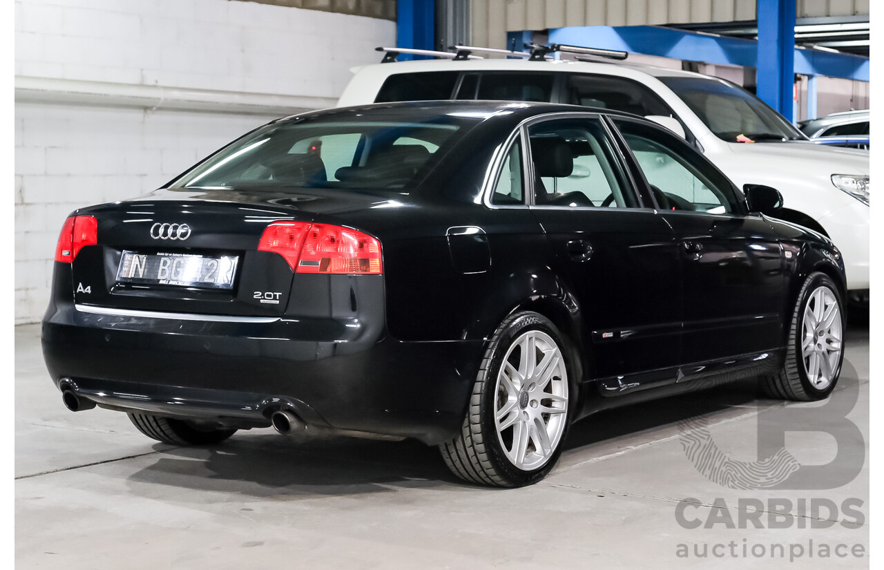03/2008 Audi A4 2.0 TFSI Quattro Avant (AWD) B7 MY06 Upgrade 4d Wagon Black 2.0L