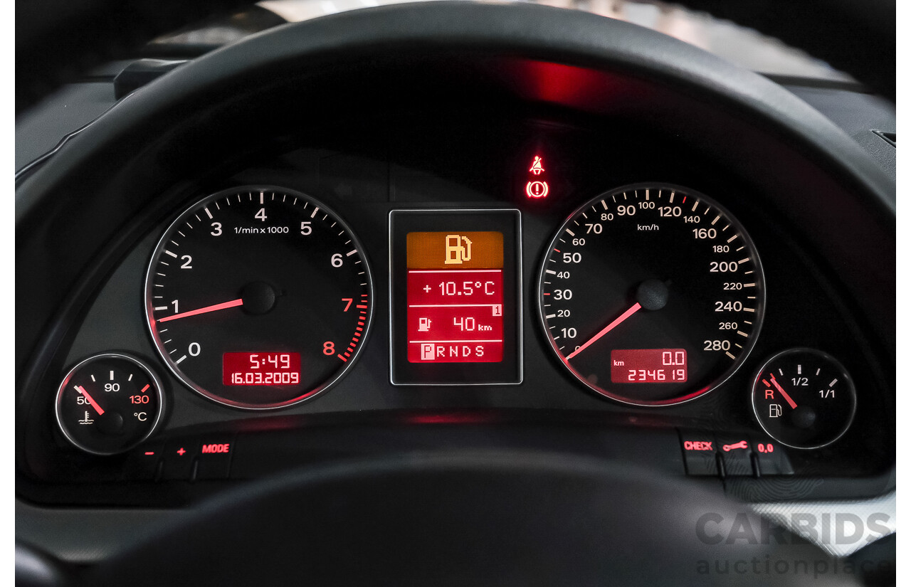 03/2008 Audi A4 2.0 TFSI Quattro Avant (AWD) B7 MY06 Upgrade 4d Wagon Black 2.0L
