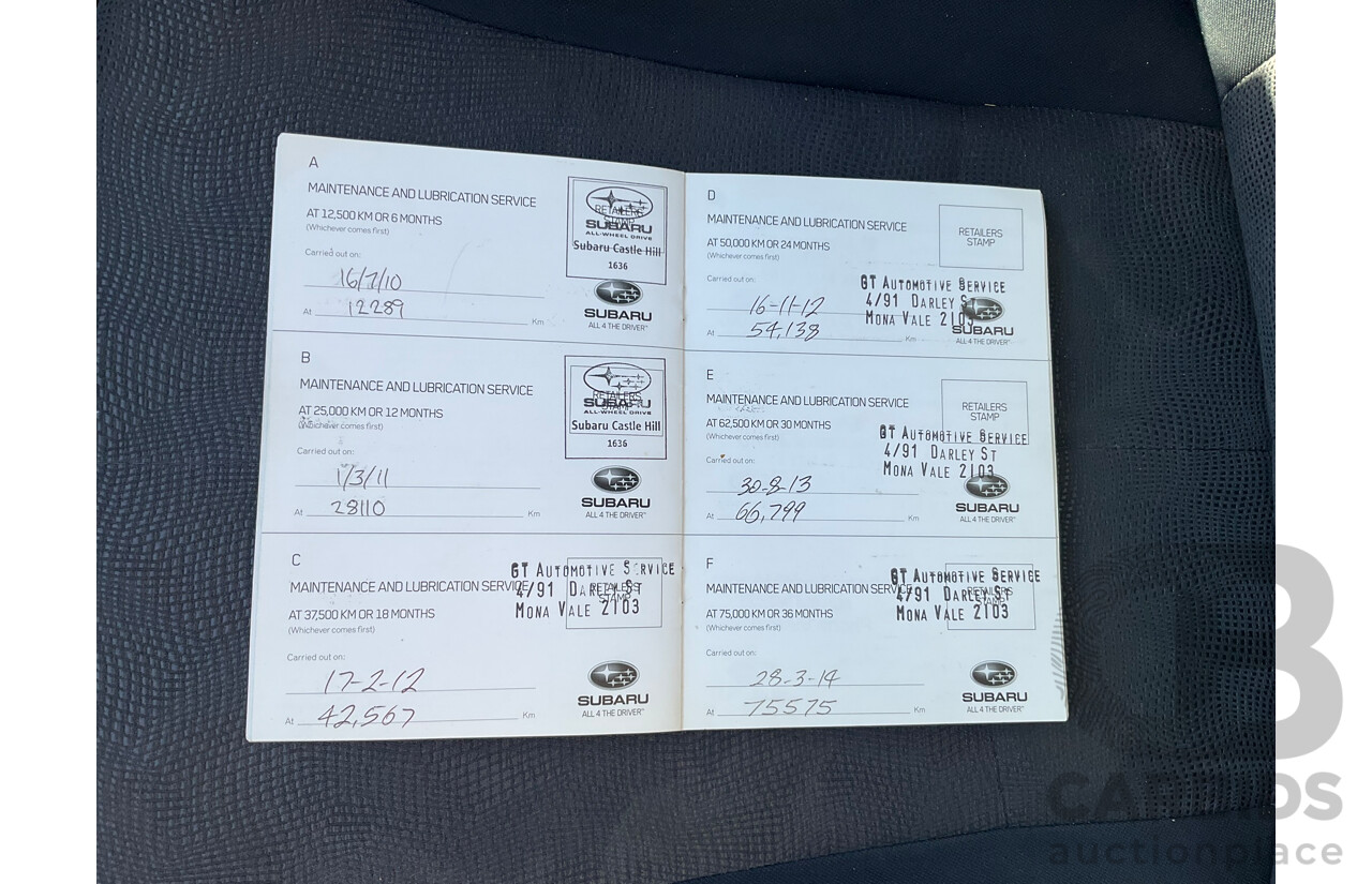 10/2009 Subaru Liberty Exiga 2.5i  AWD MY08 4D Wagon White 2.5L