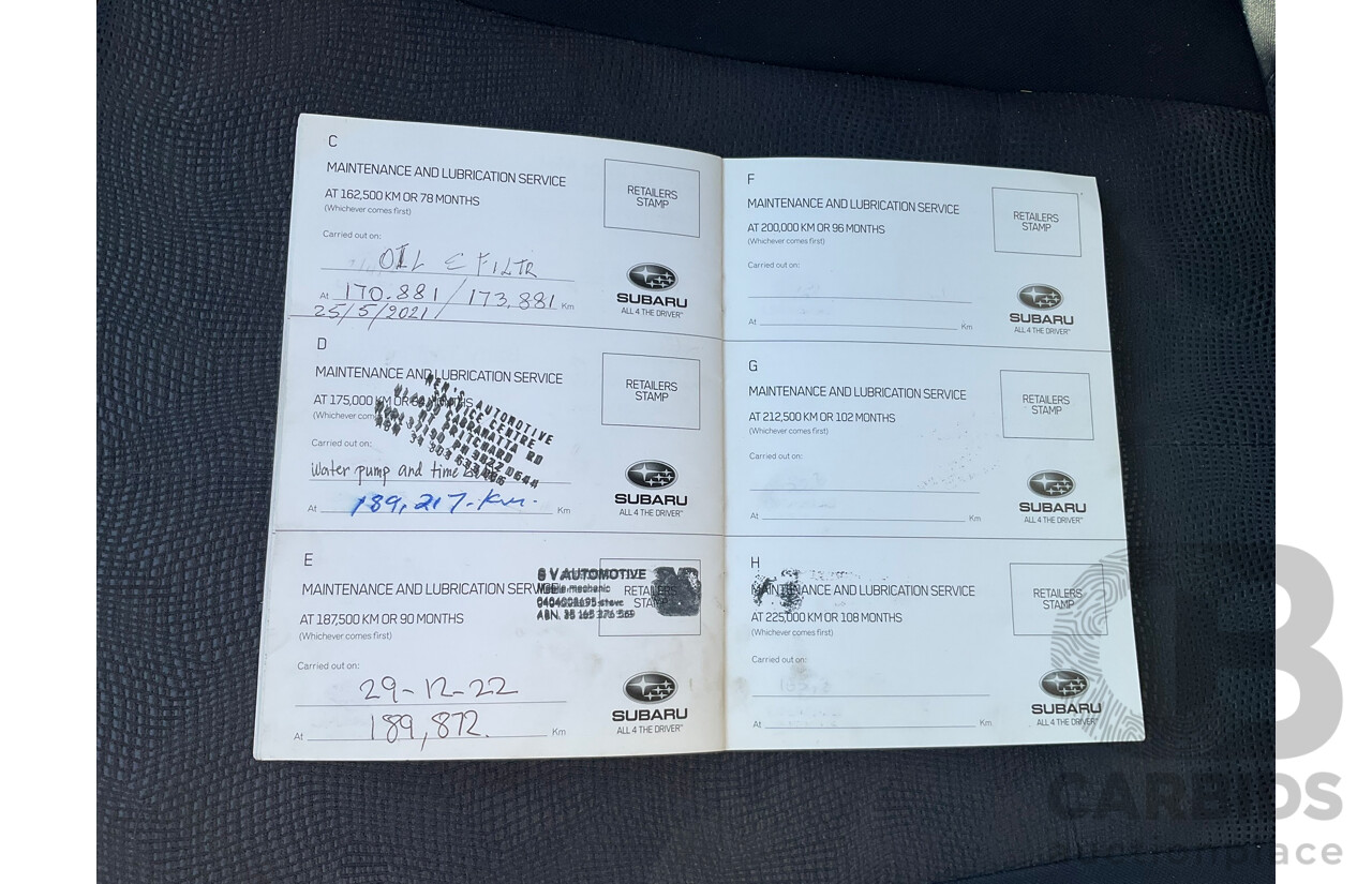 10/2009 Subaru Liberty Exiga 2.5i  AWD MY08 4D Wagon White 2.5L