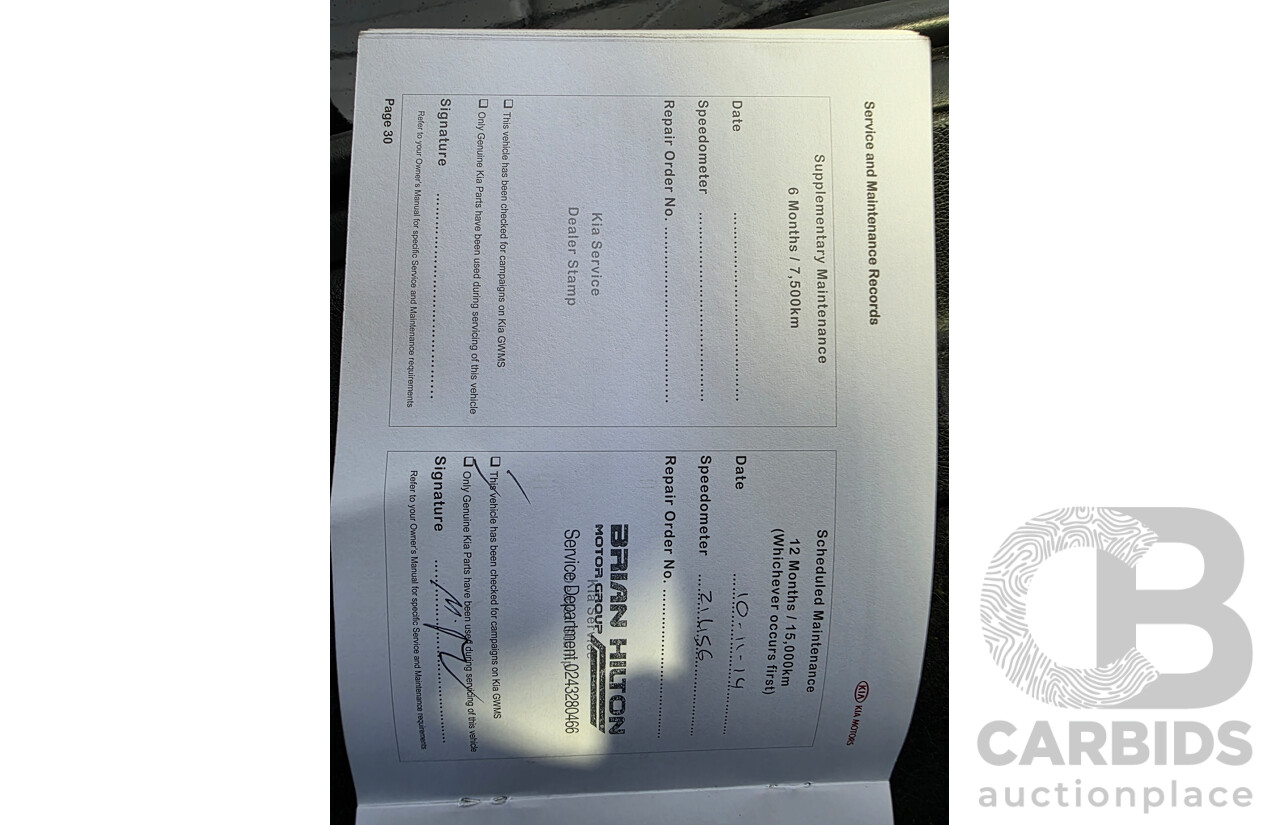 11/2013 Kia Rondo Si RP 4d Wagon Black 1.7L 7 Seats