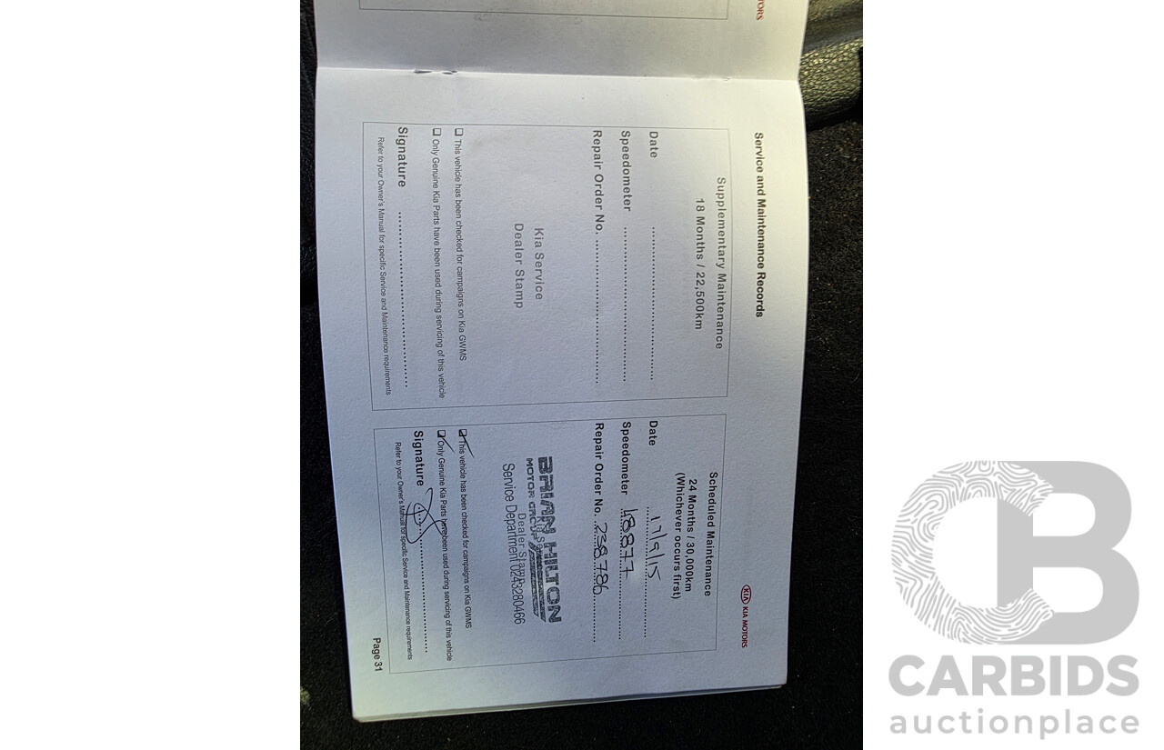 11/2013 Kia Rondo Si RP 4d Wagon Black 1.7L 7 Seats