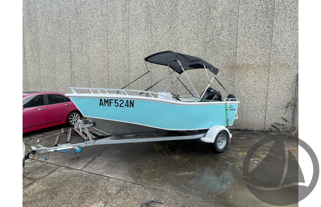 NO RESERVE - CNC Marine Custom Aluminium 4.8m Runabout Boat, 75hp Mercury