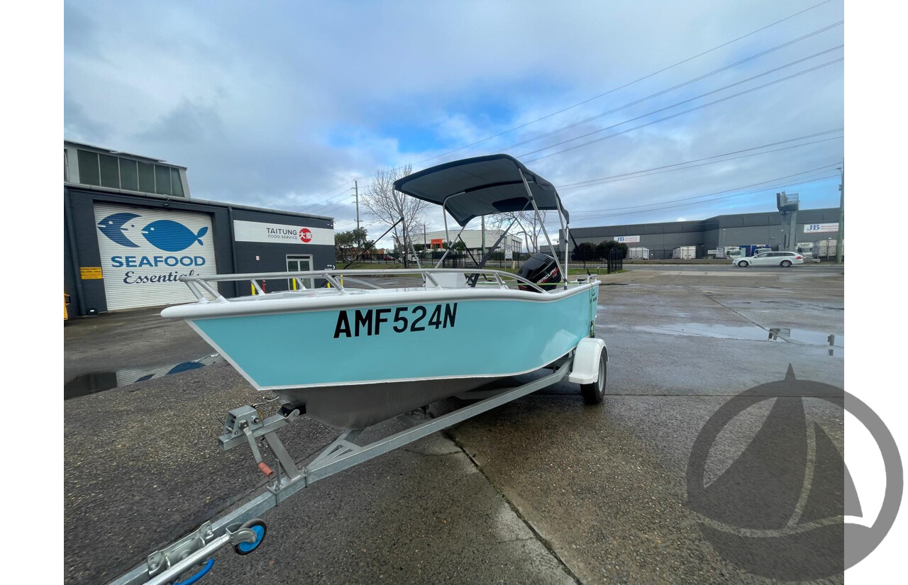 NO RESERVE - CNC Marine Custom Aluminium 4.8m Runabout Boat, 75hp Mercury