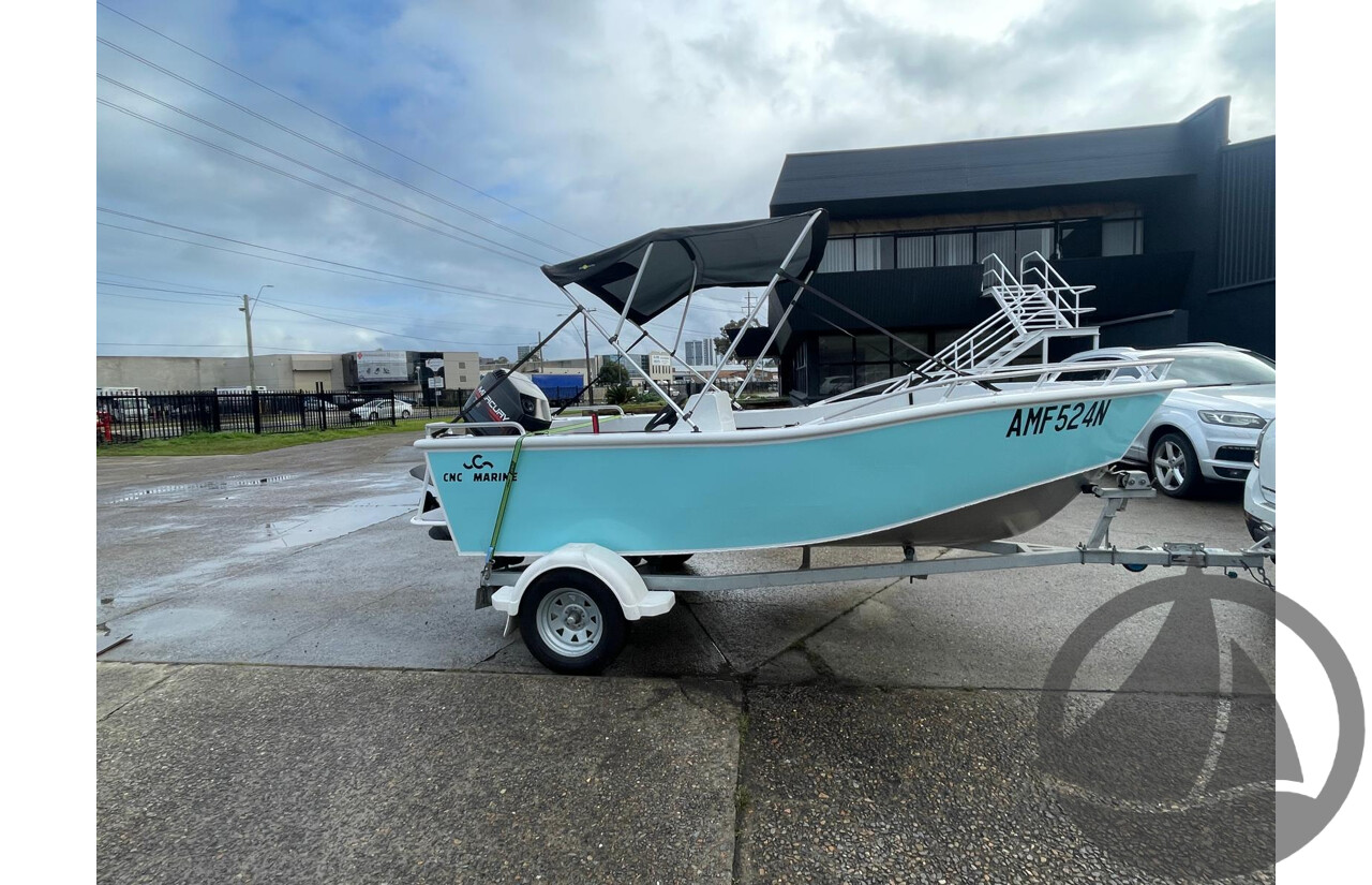 NO RESERVE - CNC Marine Custom Aluminium 4.8m Runabout Boat, 75hp Mercury