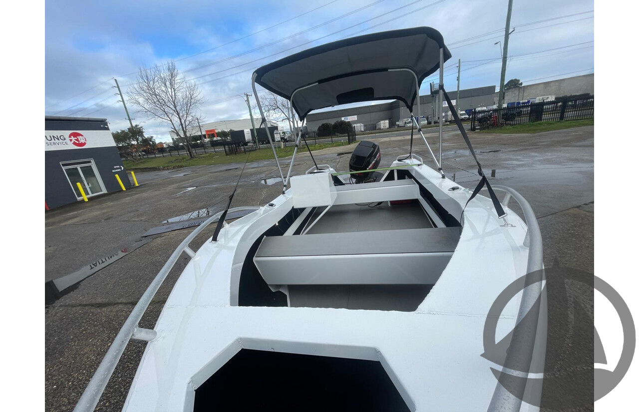 NO RESERVE - CNC Marine Custom Aluminium 4.8m Runabout Boat, 75hp Mercury