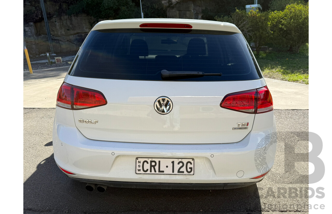 01/2014 Volkswagen Golf 90 TSI COMFORTLINE FWD AU MY14 5D Hatchback White 1.4L