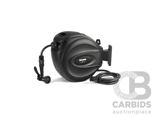 HOLMAN 20m Charcoal Retractable Hose Reel
