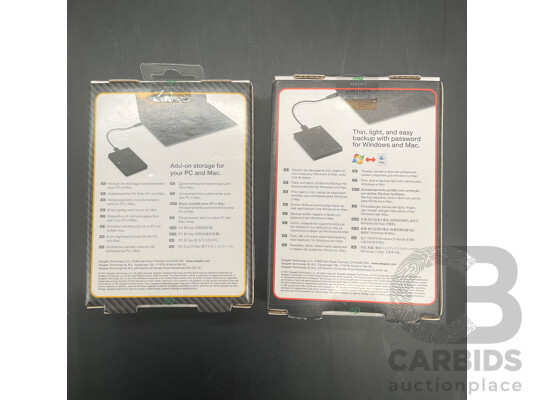 SEAGATE One Touch 1TB and SEAGATE Expansion 2TB Portable Hard Drive - Lot of 2