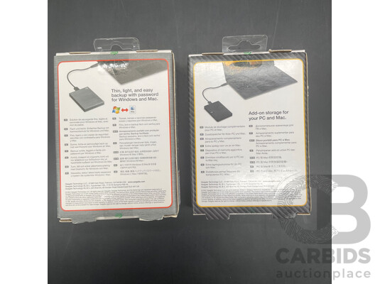 SEAGATE One Touch 1TB and SEAGATE Expansion 2TB Portable Hard Drive - Lot of 2