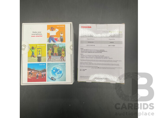 TOSHIBA Canvio Ready 1TB Portable Hard Drive (Black) and PIVO Pod Red Remote Bundle - Lot of 2
