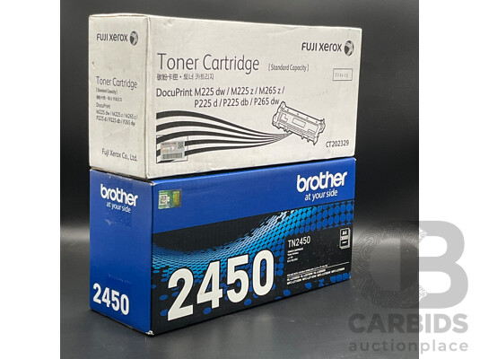 BROTHER (2450) Black & FUJI XEROX (CT202329) Toner Cartridge - Lot of 2