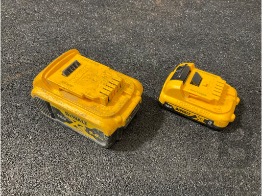 DeWalt XR 18V 5.0Ah Battery and 12V 3.0Ah Battery - Lot of 2