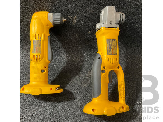 DEWALT (DC410) 18V Cut Off Tool, DEWALT (DW960) 18V Right Angle Drill Driver