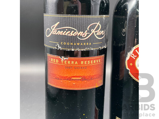Jamiesons Run 2001 Shiraz 750ml, Richmond Grove 1996 Cabernet Sauvignon 750ml & Wyndham Estate 2003 Merlot 750ml - Lot of 3