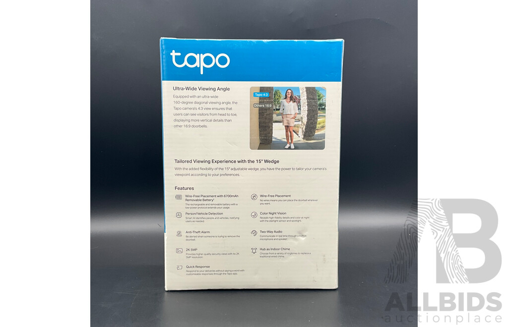 TAPO Video Doorbell Camera Kit  9 Tapo D230S1
