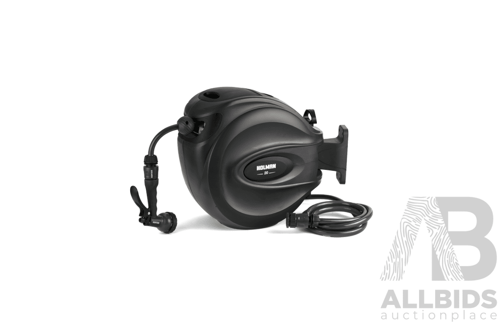 HOLMAN 20m Charcoal Retractable Hose Reel
