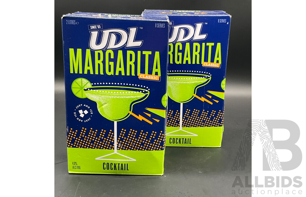 UDL Classic Margarita Pre-mixed Cocktail 2L - Lot of 2