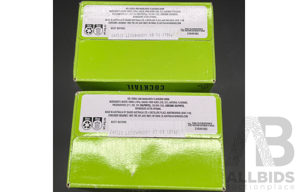 UDL Classic Margarita Pre-mixed Cocktail 2L - Lot of 2
