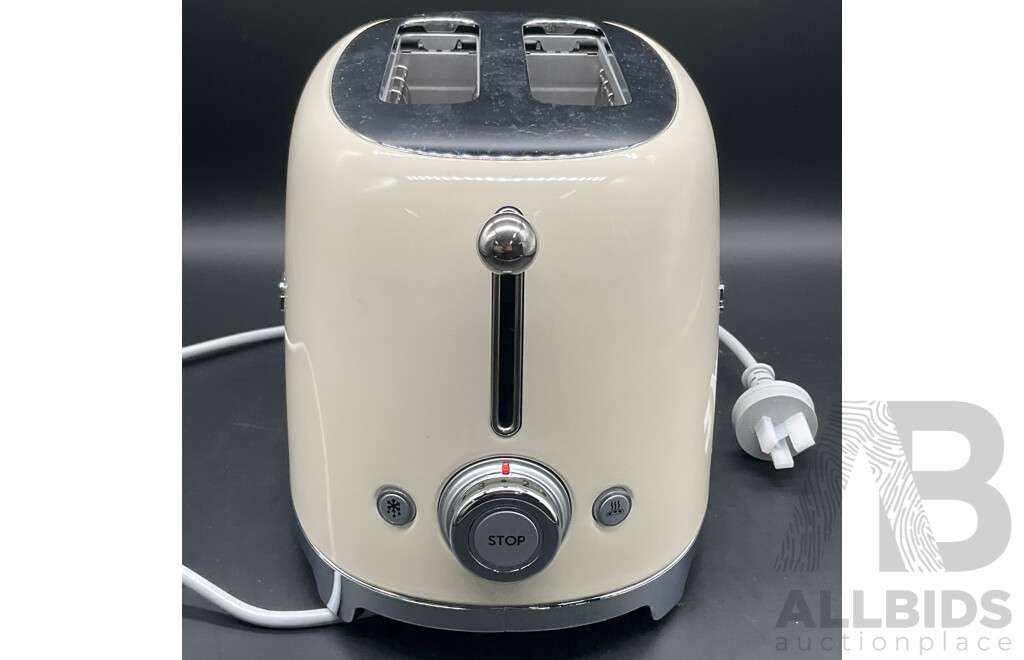 SMEG 50's Retro Style 2 Slice Toaster - Cream