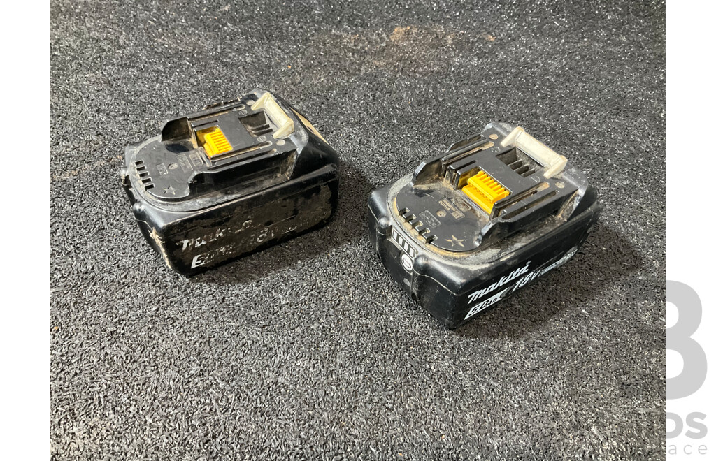 MAKITA 18v  5.0ah Battery - Lot of 2