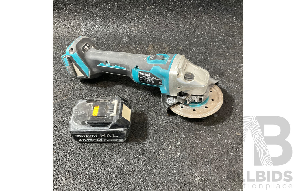 MAKITA 18V Angle Grinder (DGA504) with 5.0Ah Battery