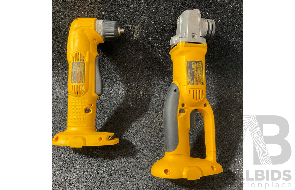 DEWALT (DC410) 18V Cut Off Tool, DEWALT (DW960) 18V Right Angle Drill Driver