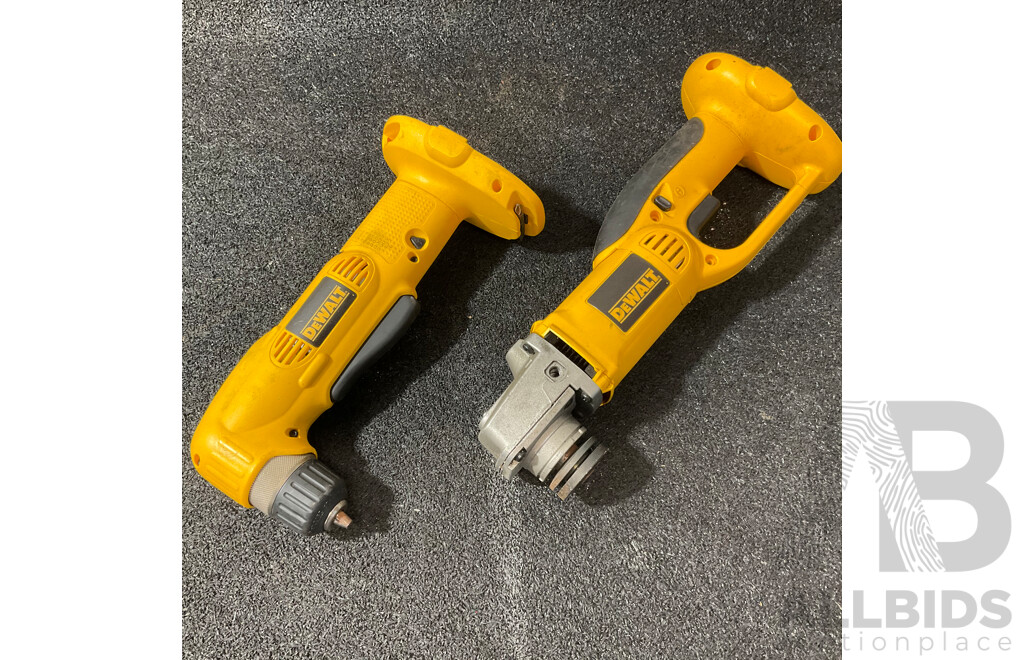 DEWALT (DC410) 18V Cut Off Tool, DEWALT (DW960) 18V Right Angle Drill Driver