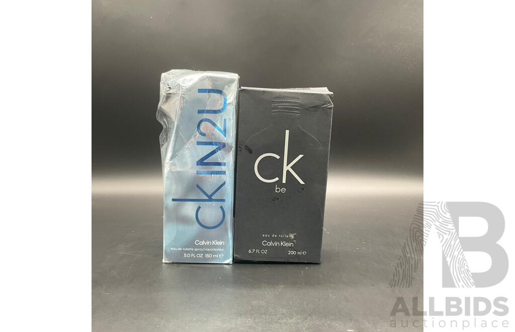 Calvin Klein Ckin2u 150ml , Calvin Klein Ckbe 200ml - Lot Of 2
