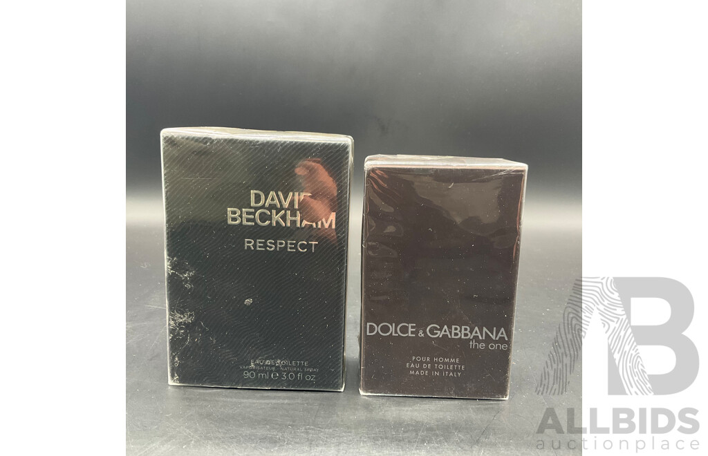 DOLCE&GABBANA the One 50ML , DAVID BECKHAM Respect 90ML - Lot of 2