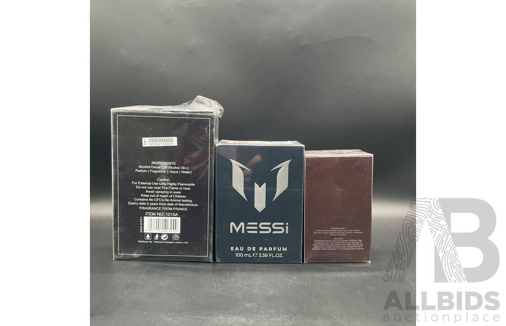 MESSI 100ML , IVE 100ML , ONYX ODYSSEY 100ML - Lot of 3