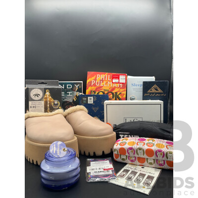Assorted Household items including - Books , Candle , Stationery , Shoes