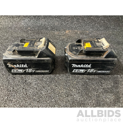 Makit 18V 6.0Ah Battery - Lot of 2