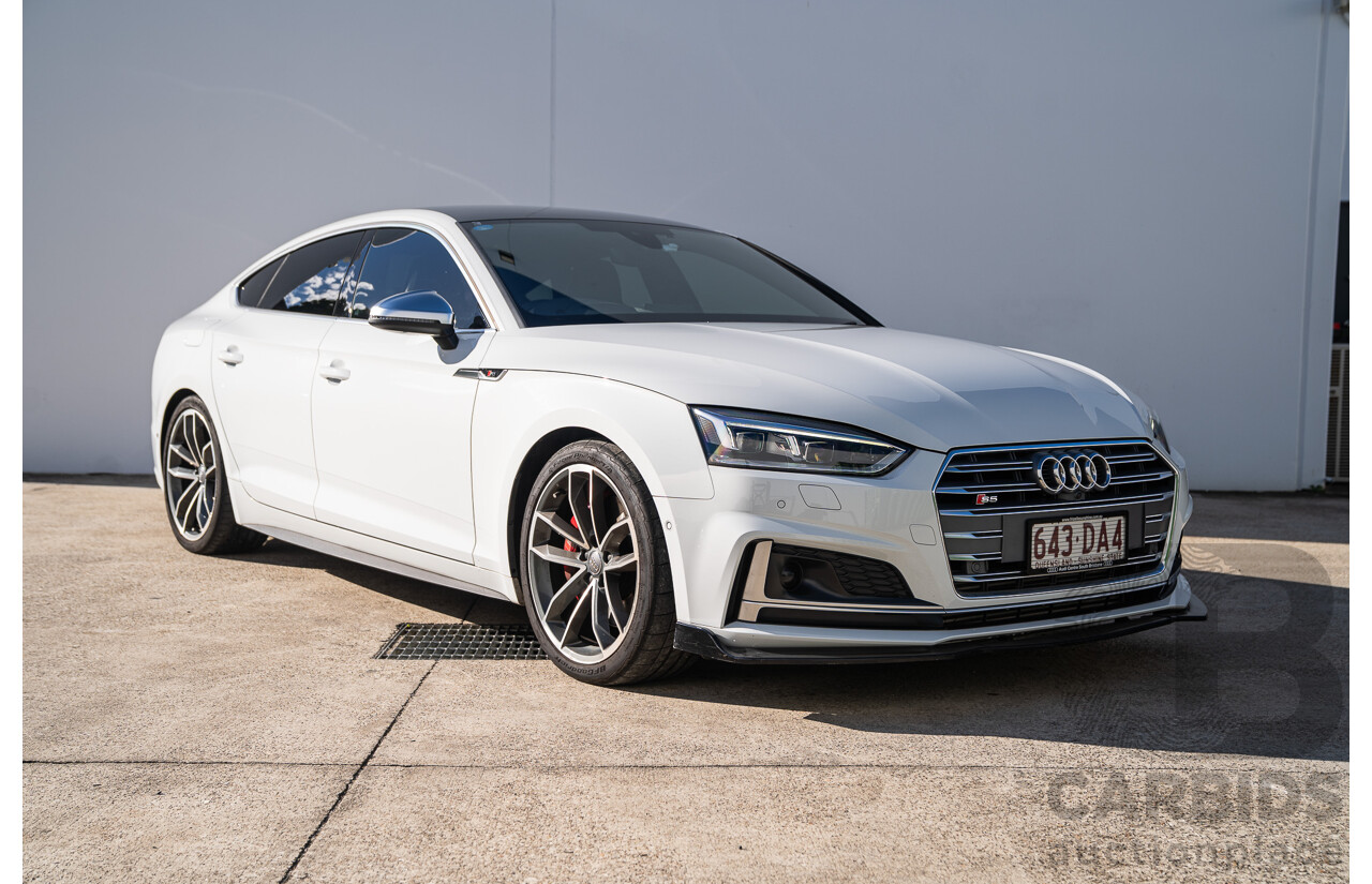 06/2018 Audi S5 Sportback Quattro (AWD) F5 MY18 4d Sedan Glacier White Turbo 3.0L