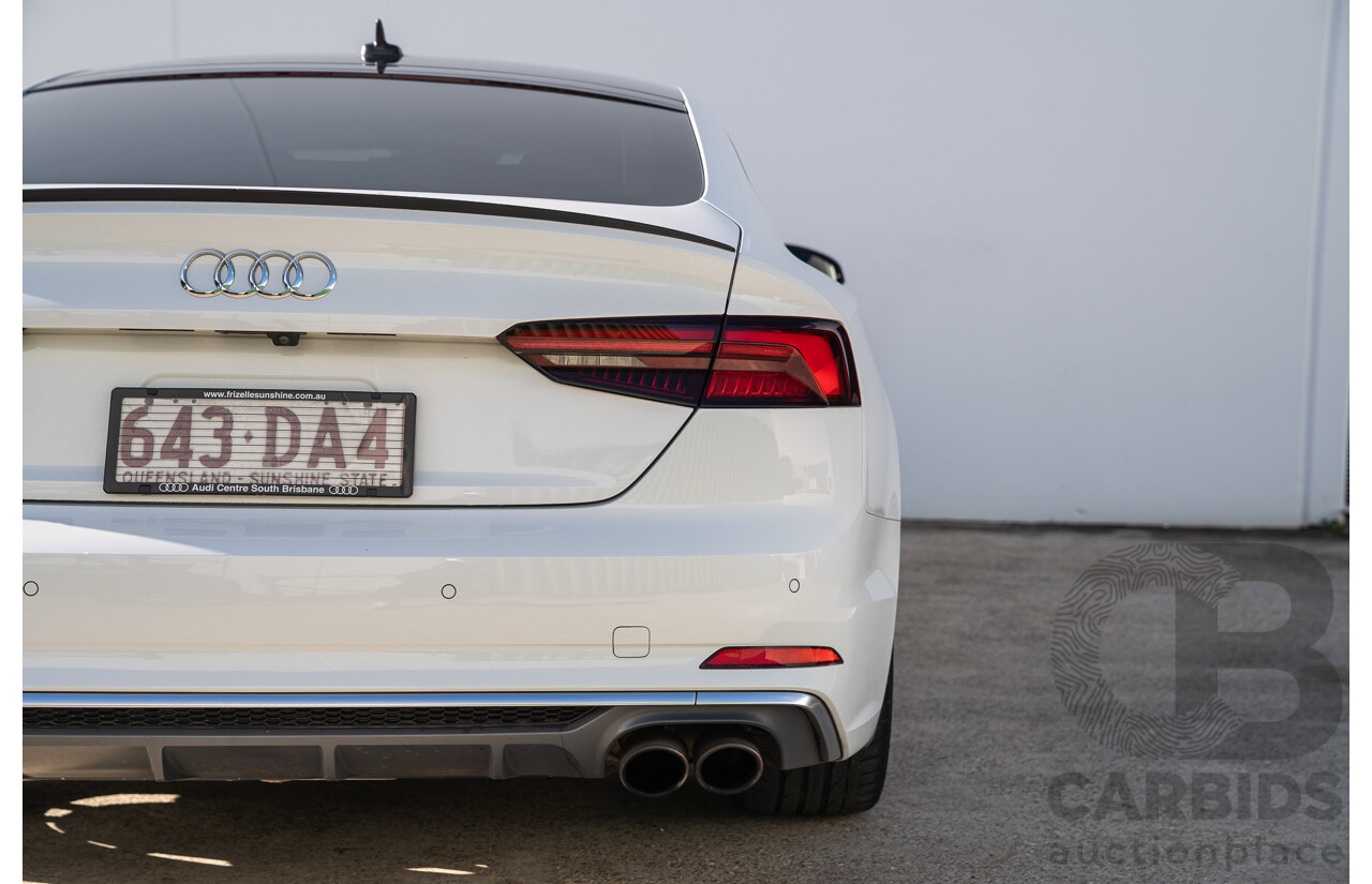 06/2018 Audi S5 Sportback Quattro (AWD) F5 MY18 4d Sedan Glacier White Turbo 3.0L
