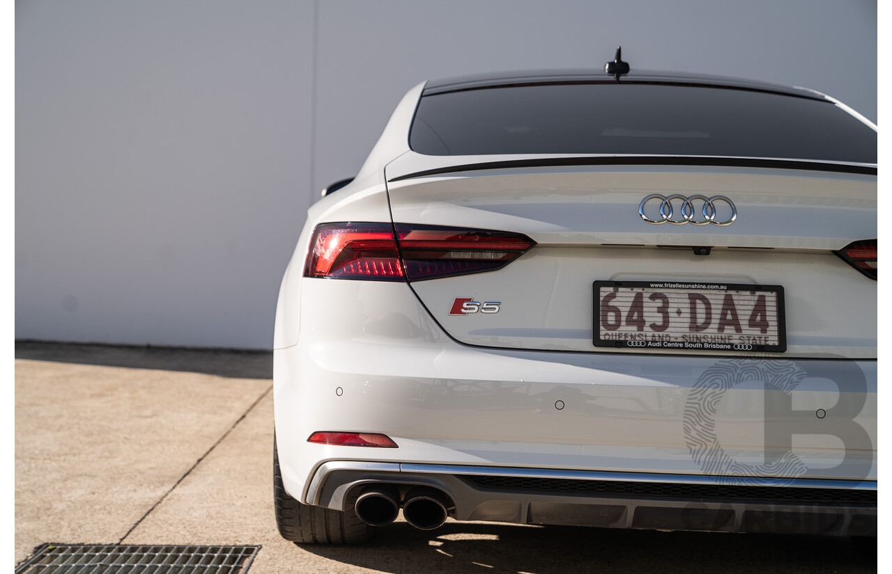 06/2018 Audi S5 Sportback Quattro (AWD) F5 MY18 4d Sedan Glacier White Turbo 3.0L