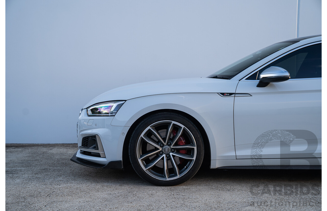 06/2018 Audi S5 Sportback Quattro (AWD) F5 MY18 4d Sedan Glacier White Turbo 3.0L