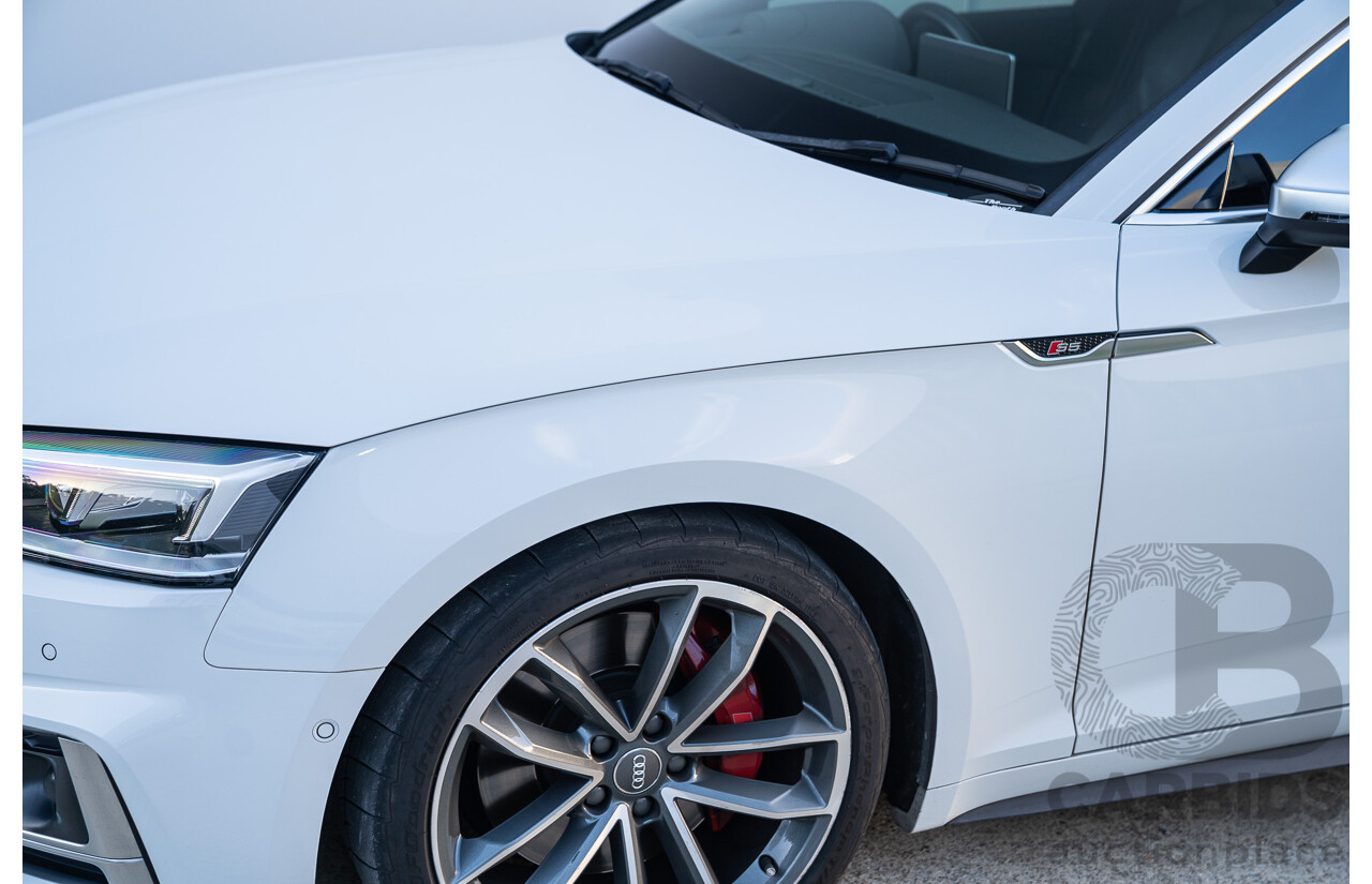 06/2018 Audi S5 Sportback Quattro (AWD) F5 MY18 4d Sedan Glacier White Turbo 3.0L