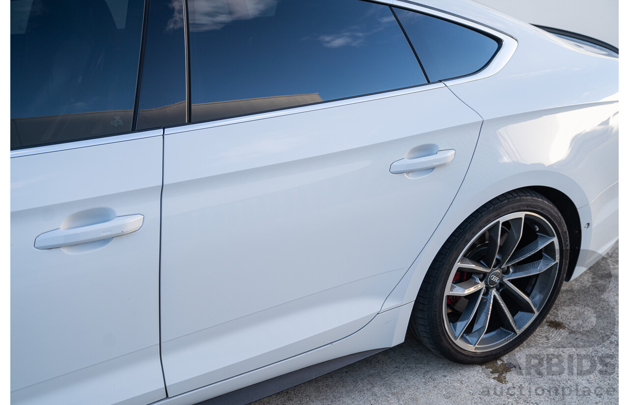 06/2018 Audi S5 Sportback Quattro (AWD) F5 MY18 4d Sedan Glacier White Turbo 3.0L