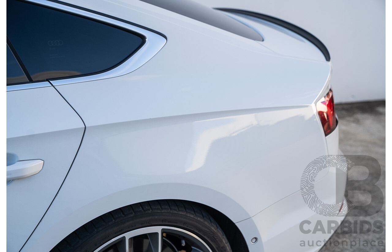 06/2018 Audi S5 Sportback Quattro (AWD) F5 MY18 4d Sedan Glacier White Turbo 3.0L