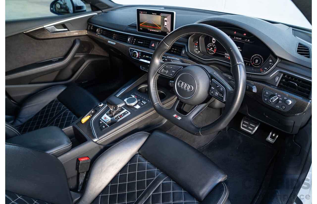 06/2018 Audi S5 Sportback Quattro (AWD) F5 MY18 4d Sedan Glacier White Turbo 3.0L