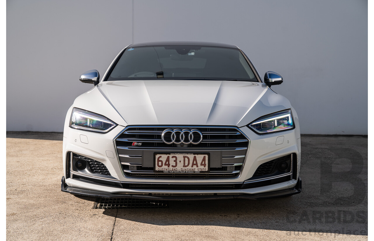 06/2018 Audi S5 Sportback Quattro (AWD) F5 MY18 4d Sedan Glacier White Turbo 3.0L
