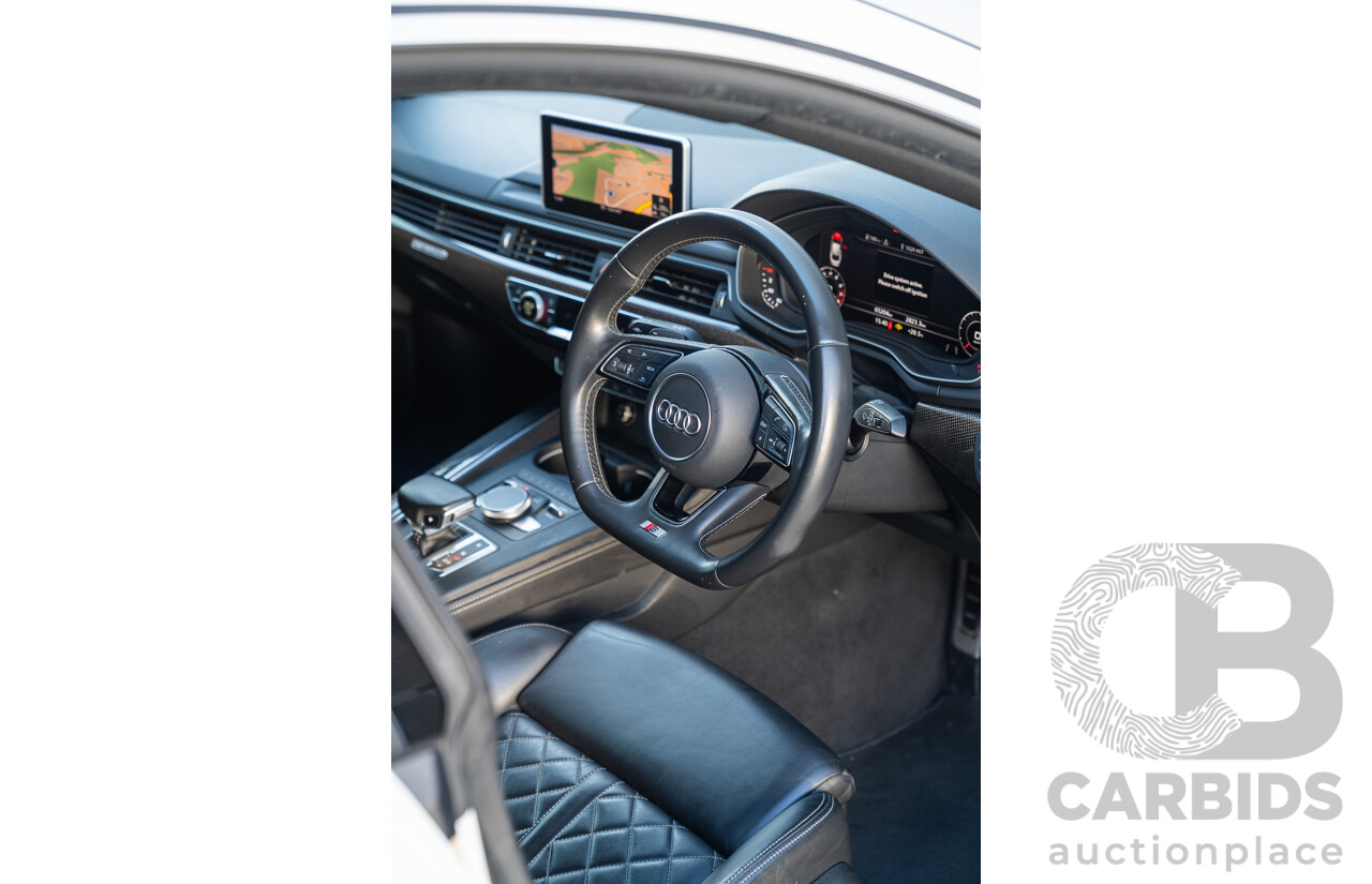 06/2018 Audi S5 Sportback Quattro (AWD) F5 MY18 4d Sedan Glacier White Turbo 3.0L