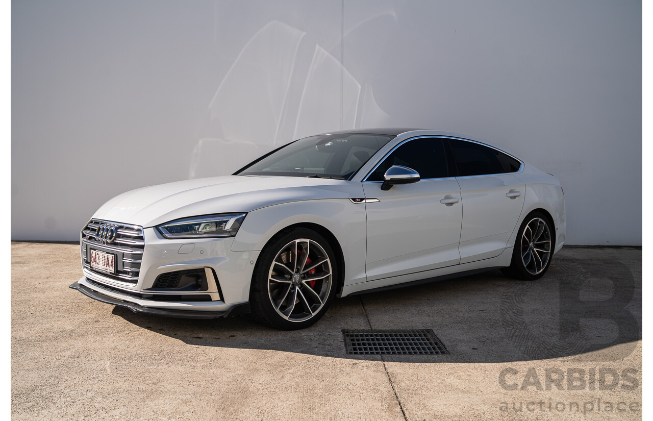 06/2018 Audi S5 Sportback Quattro (AWD) F5 MY18 4d Sedan Glacier White Turbo 3.0L