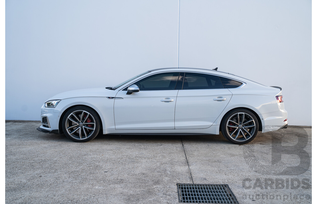 06/2018 Audi S5 Sportback Quattro (AWD) F5 MY18 4d Sedan Glacier White Turbo 3.0L