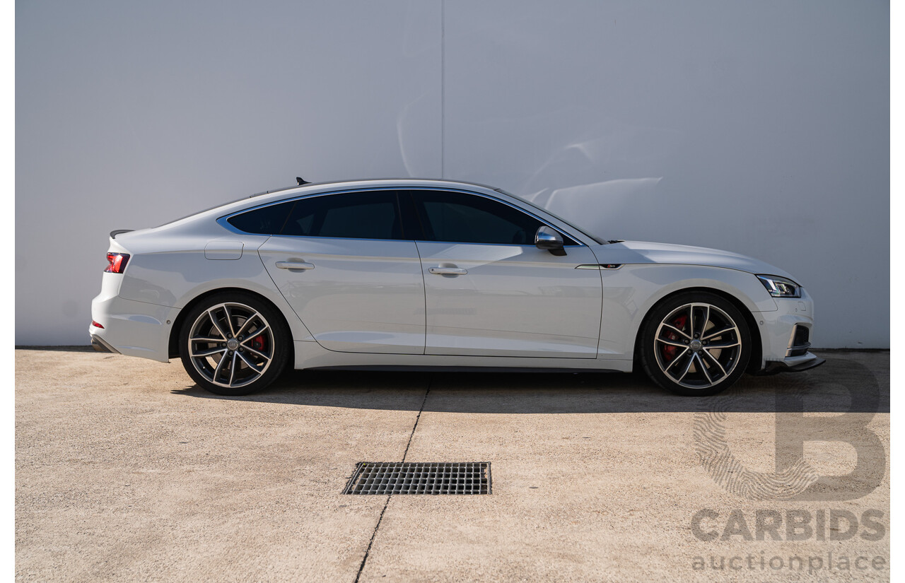 06/2018 Audi S5 Sportback Quattro (AWD) F5 MY18 4d Sedan Glacier White Turbo 3.0L