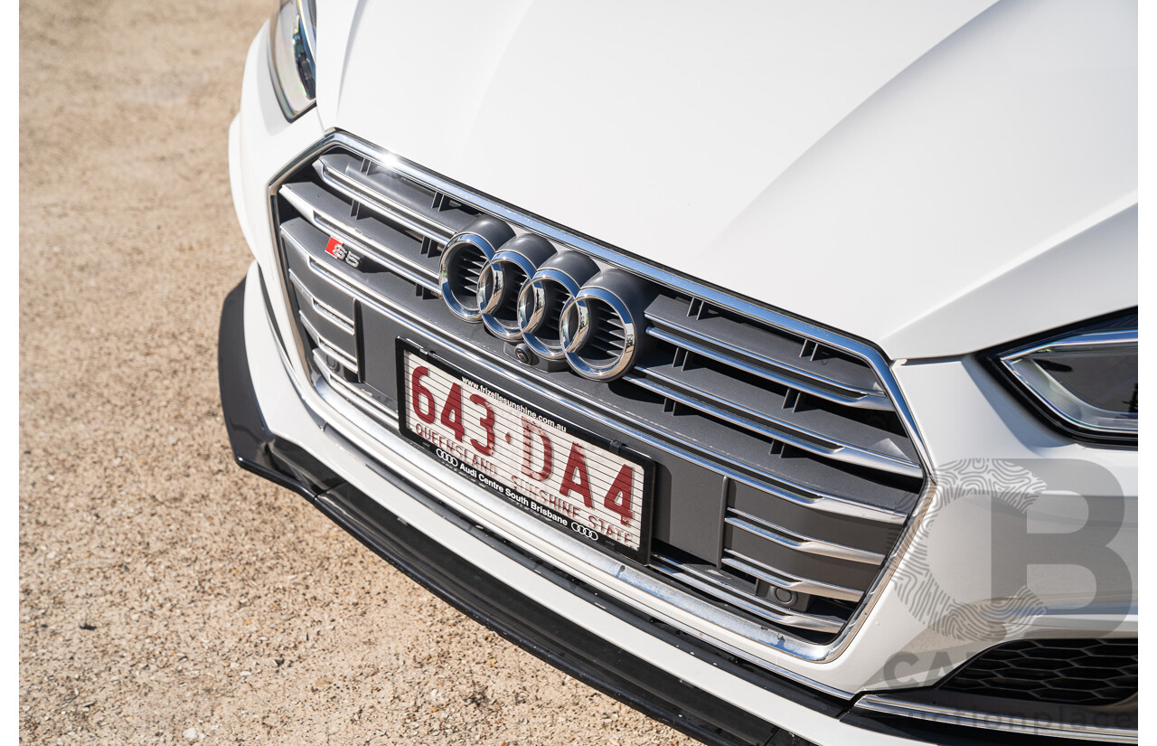 06/2018 Audi S5 Sportback Quattro (AWD) F5 MY18 4d Sedan Glacier White Turbo 3.0L